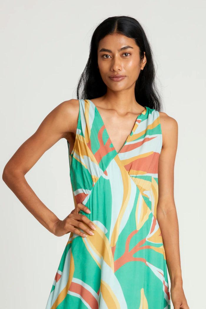 Wild Pony Vestido Midi Estampado Floral Bromelia