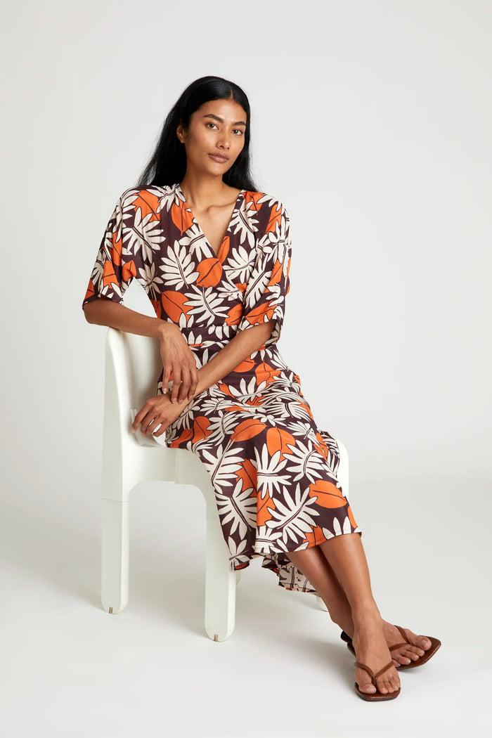 Wild Pony Vestido Midi Estampado Floral Vegetal