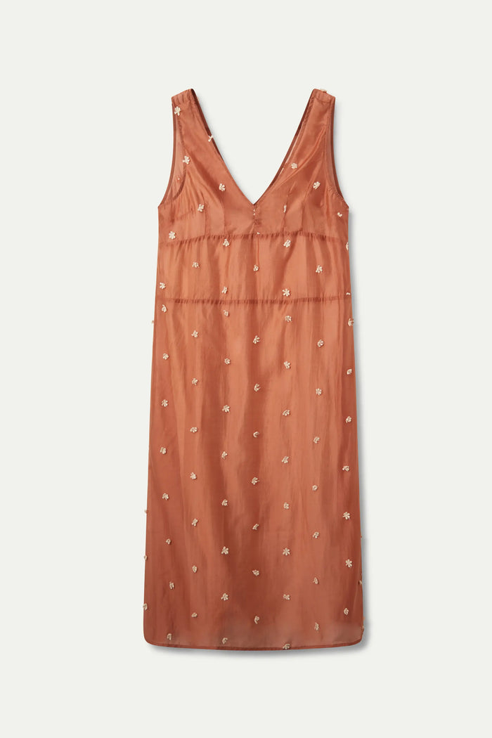 Wild Pony Vestido Midi Flores Marrón