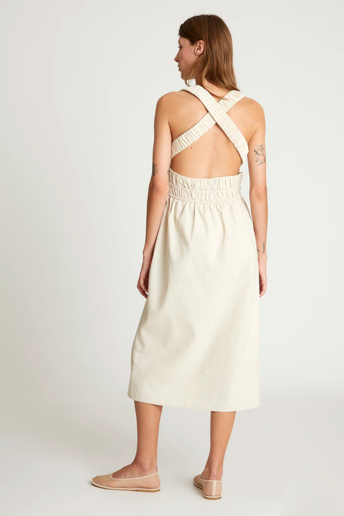 Wild Pony Vestido Midi Lino Blanco
