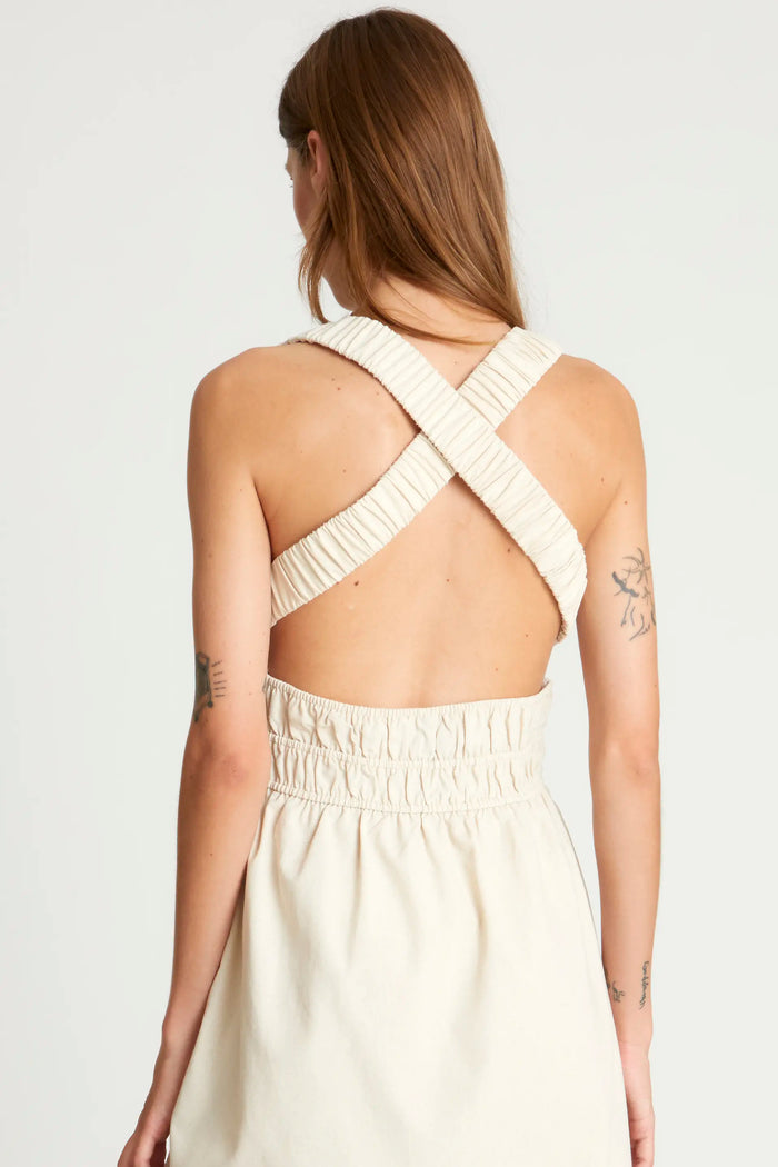 Wild Pony Vestido Midi Lino Blanco