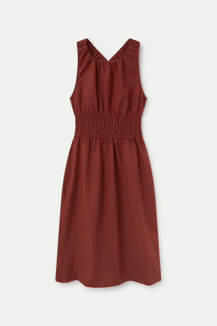 Wild Pony Vestido Midi Lino Marrón