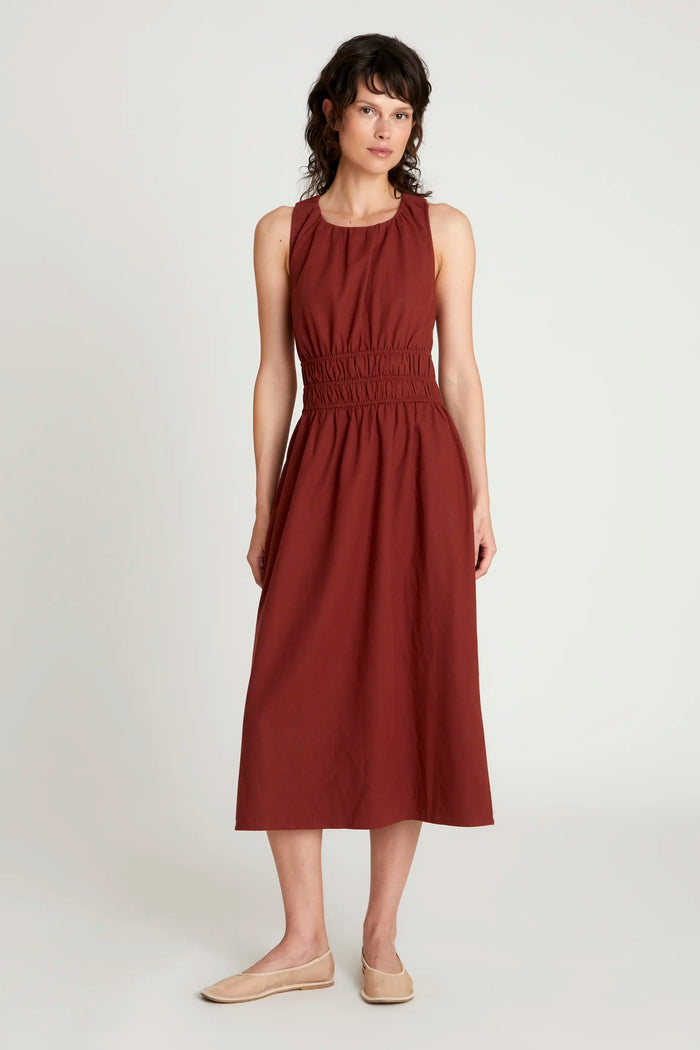 wild pony Vestido midi lino marrón