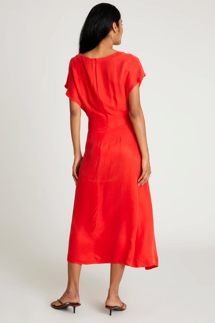 Wild Pony Vestido Midi Manga Corta Rojo