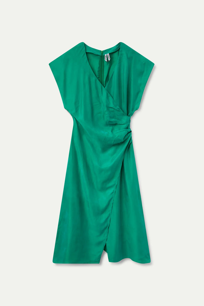 Wild Pony Vestido Midi Manga Corta Verde