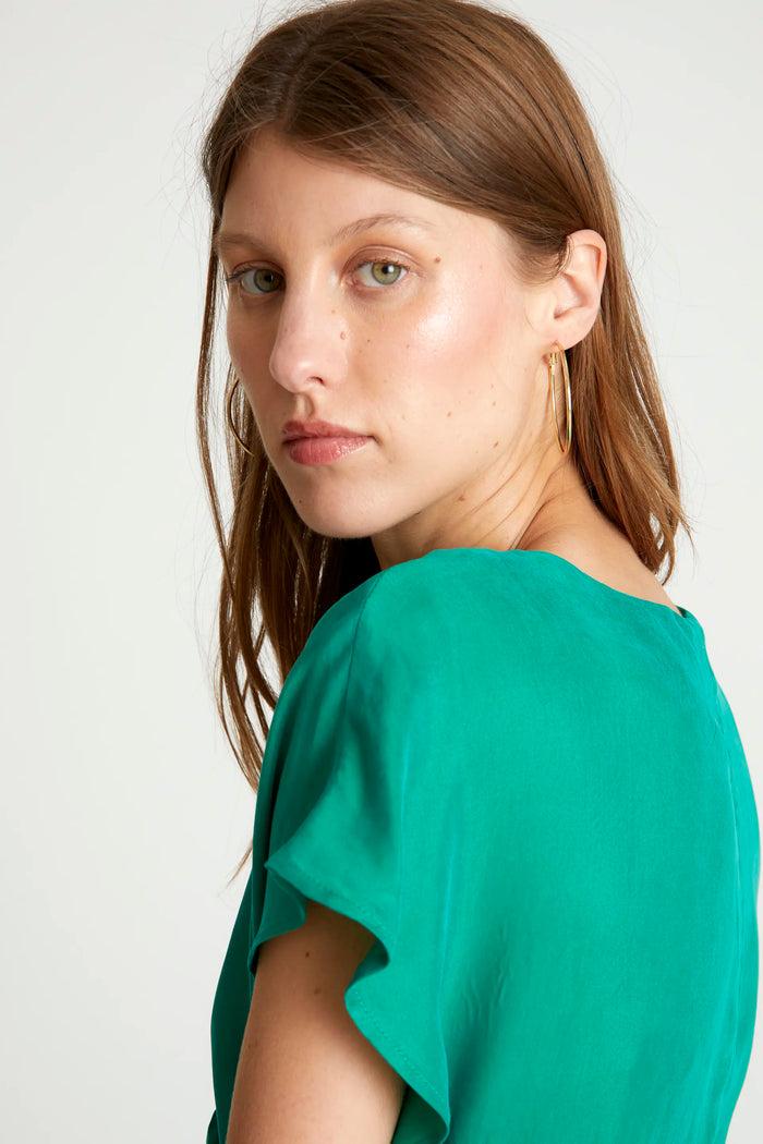 Wild Pony Vestido Midi Manga Corta Verde