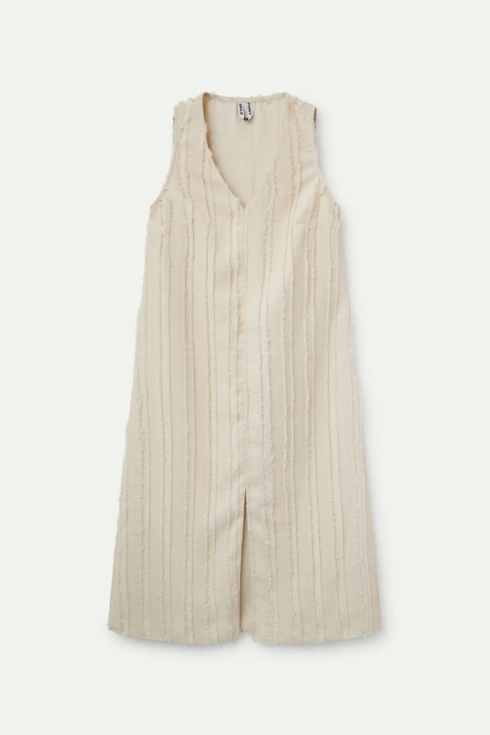 Wild Pony Vestido Midi Texturizado Blanco