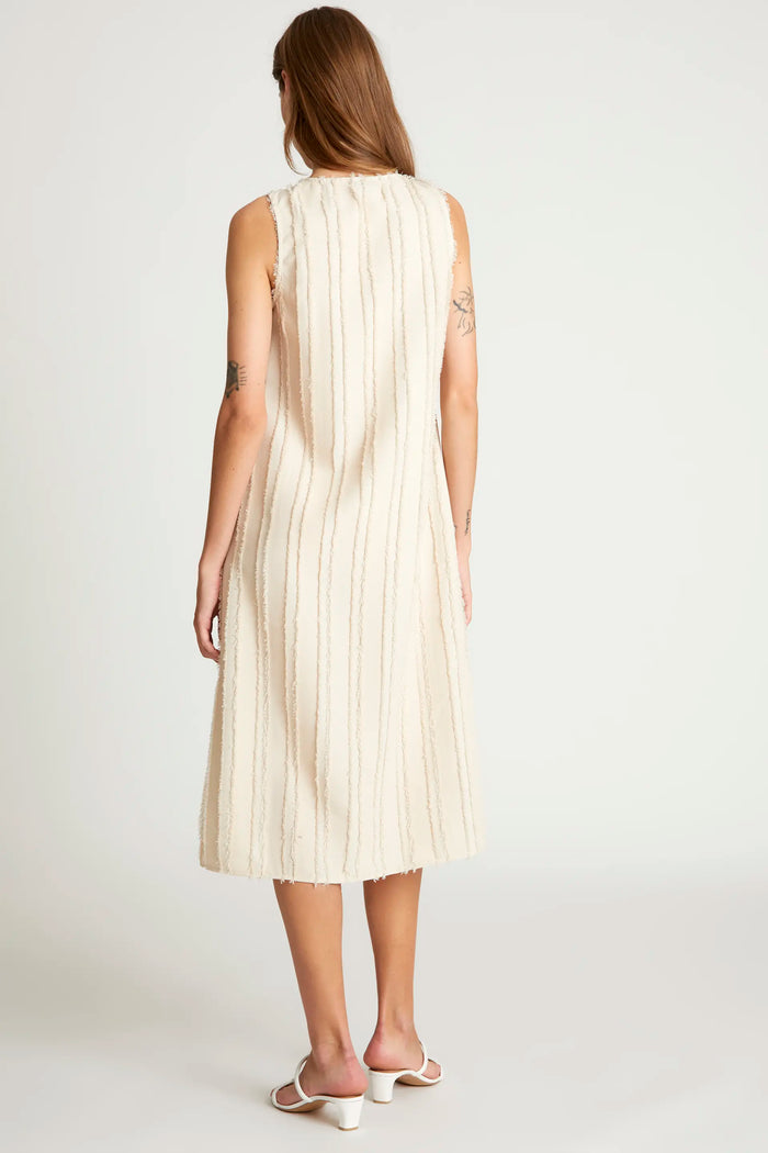 Wild Pony Vestido Midi Texturizado Blanco