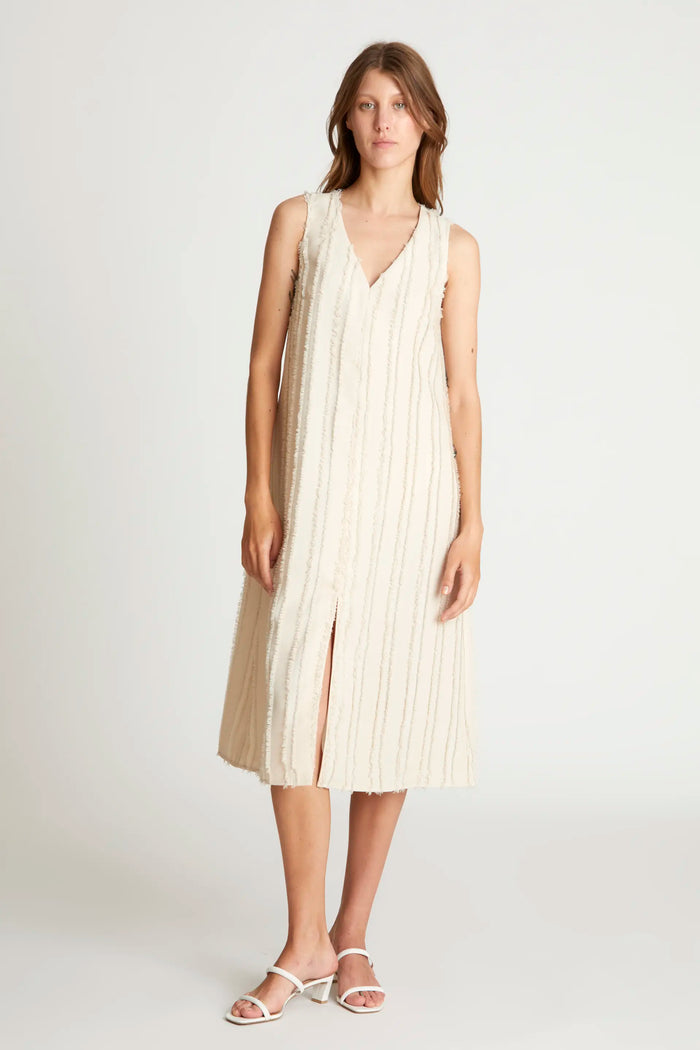 wild pony Vestido midi texturizado blanco