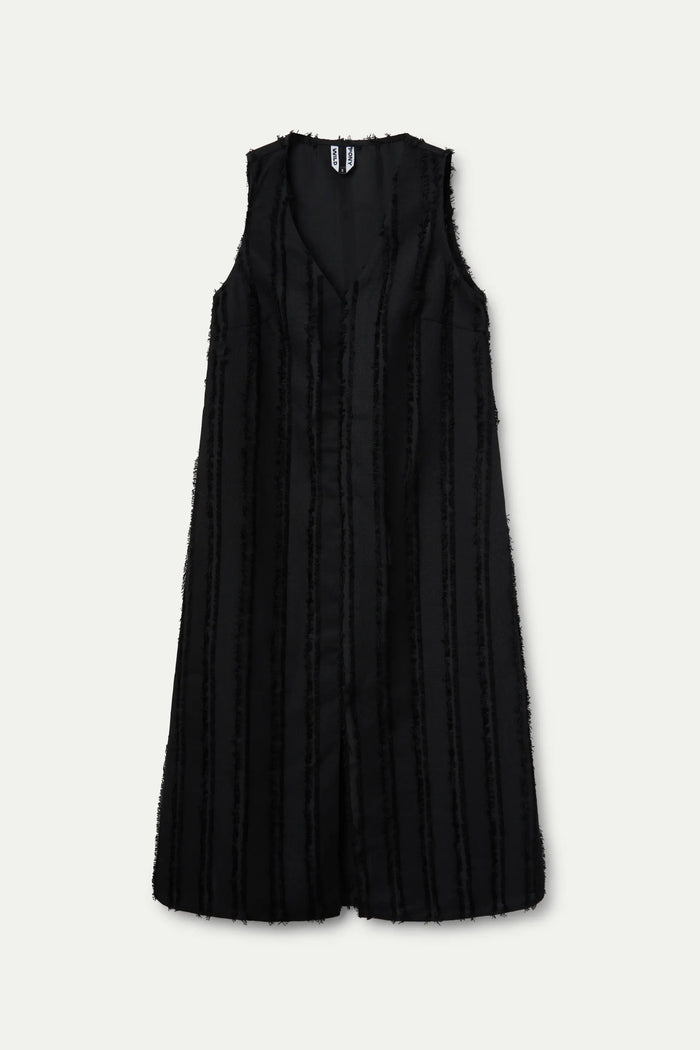 Wild Pony Vestido Midi Texturizado Negro