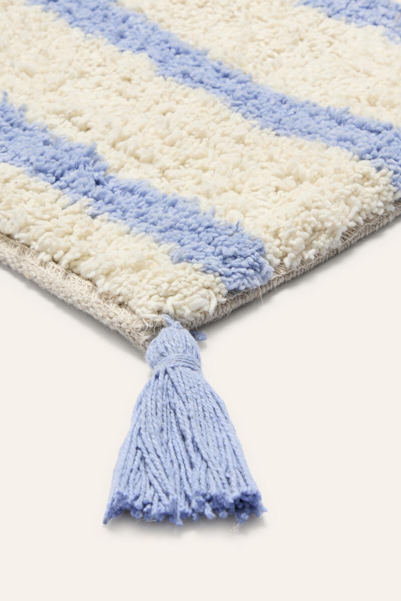 Women'secret Alfombra De Baño De Algodón A Rayas Azul Helios
