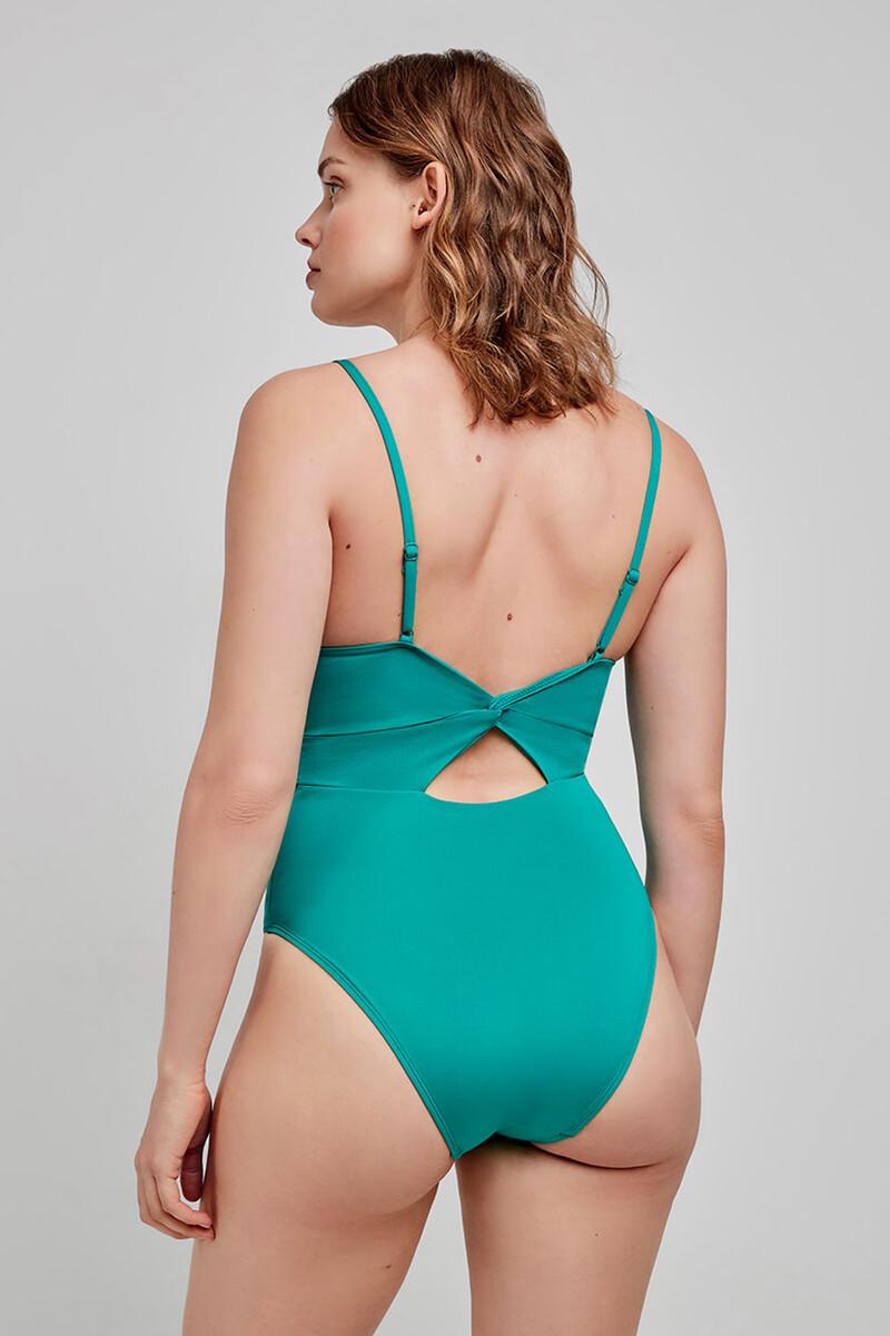 Women'secret Bañador Sin Aro Y Relleno Extraíble Verde