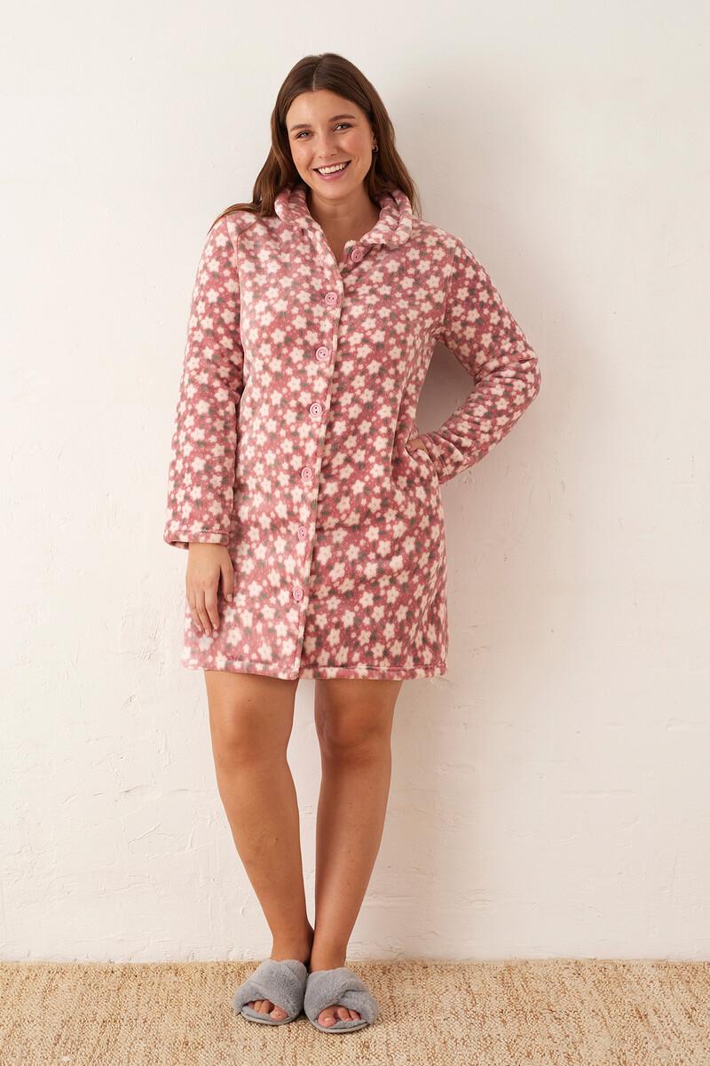 women'secret Bata abotonada tejido peludo estampado flores