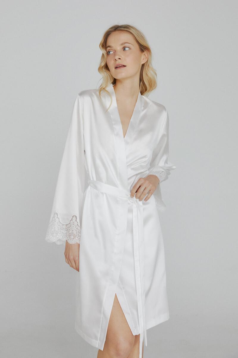 Women'secret Bata De Mujer Ivette Bridal Corta Satinada En Blanco