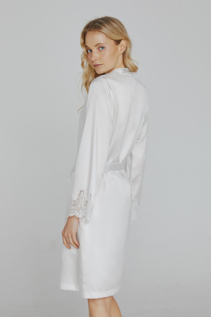 Women'secret Bata De Mujer Ivette Bridal Corta Satinada En Blanco