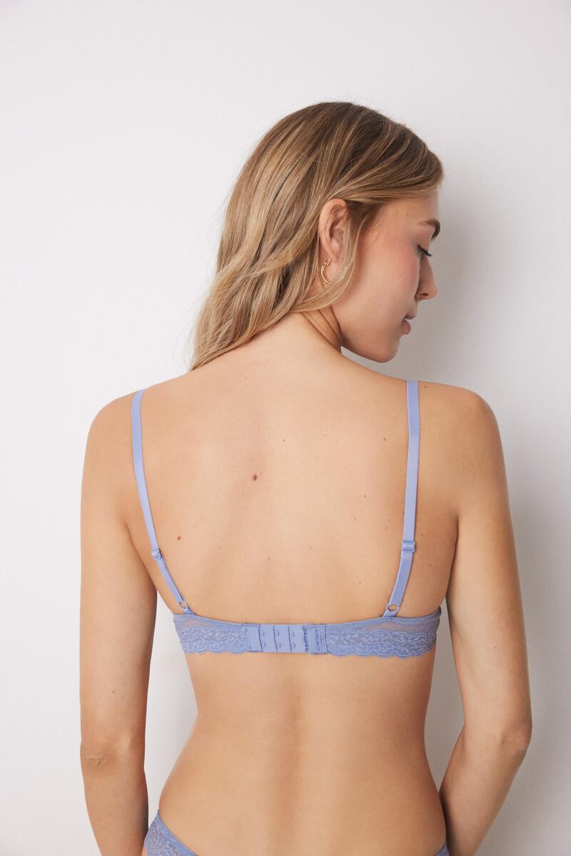 Women'secret BEAUTIFUL Sujetador Clásico Relleno Tul Plumeti Azul