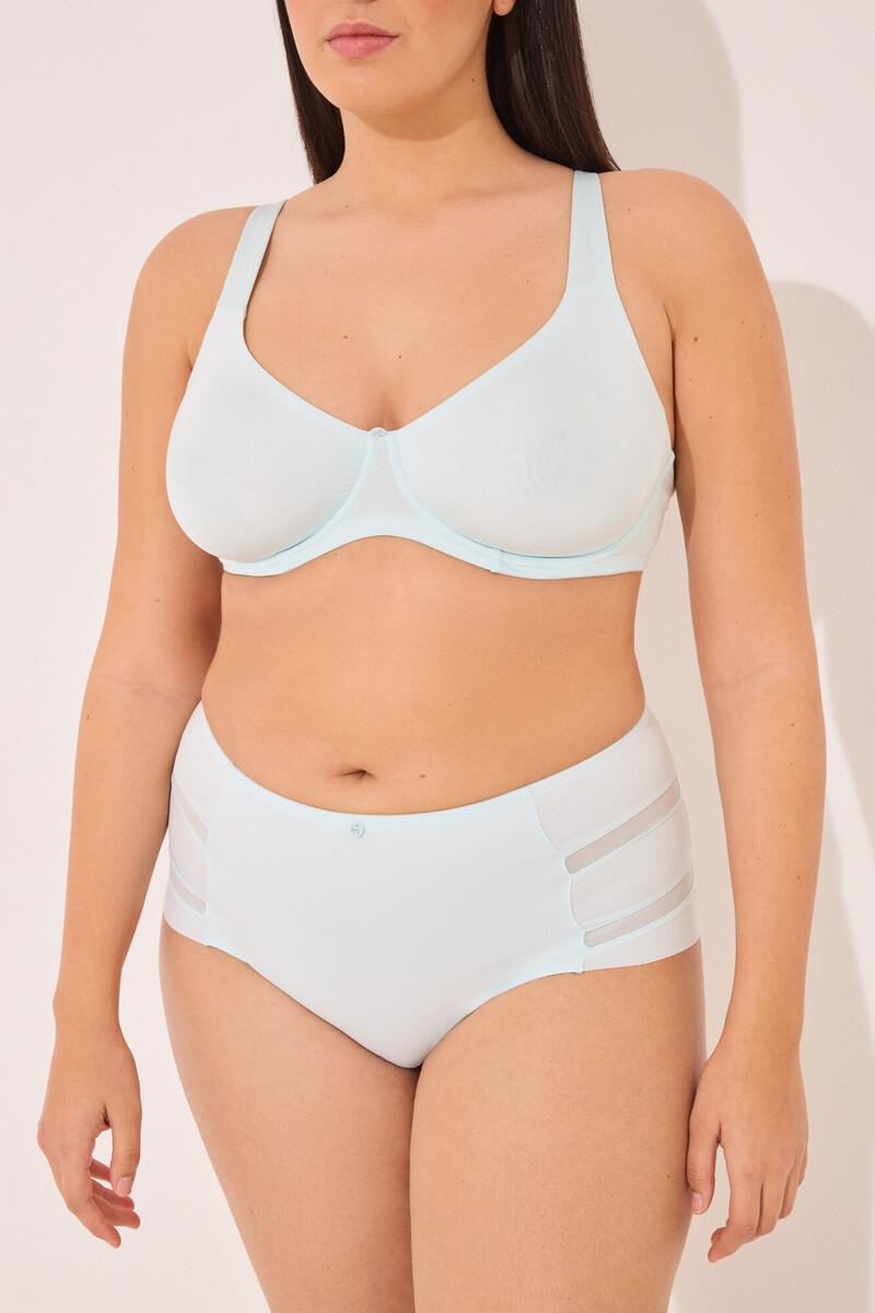 Women'secret Braga Alta Clásica Microfibra Y Tul Azul