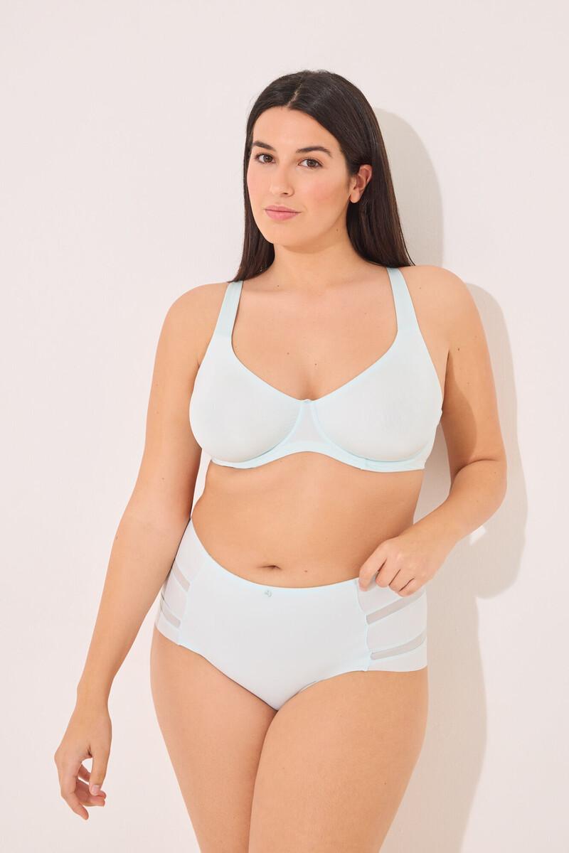 women'secret Braga alta clásica microfibra y tul azul