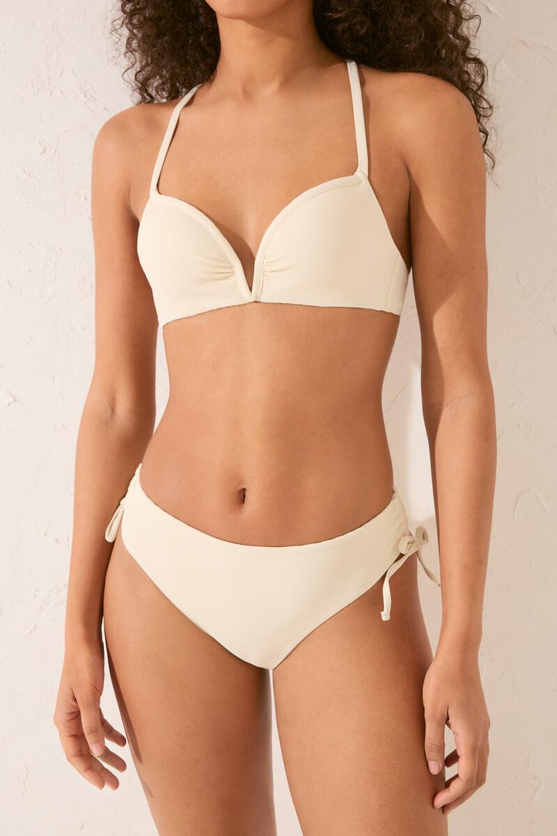 Women'secret Braga Bikini Alta Clásica Textura Blanco