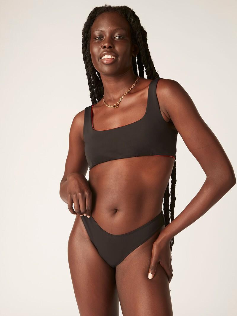 Women'secret Braga Bikini Clásica Menstrual Nailon Reciclado Negra Absorción Ligera Moderada