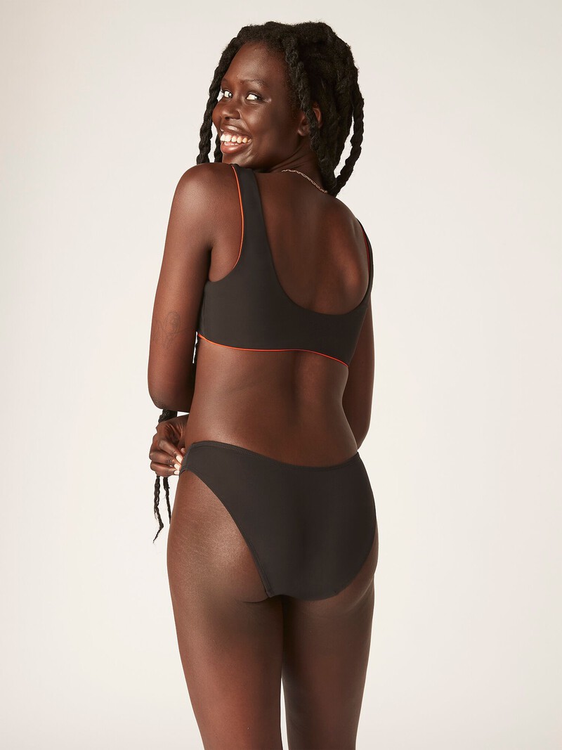 women'secret Braga bikini clásica menstrual nailon reciclado negra absorción ligera moderada