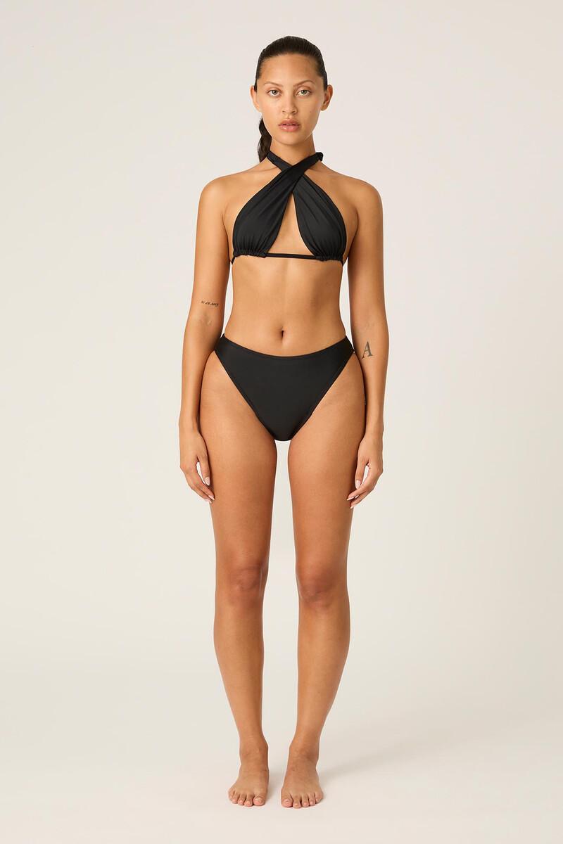 Women'secret Braga Bikini Menstrual Brasileño Cintura Alta Negro