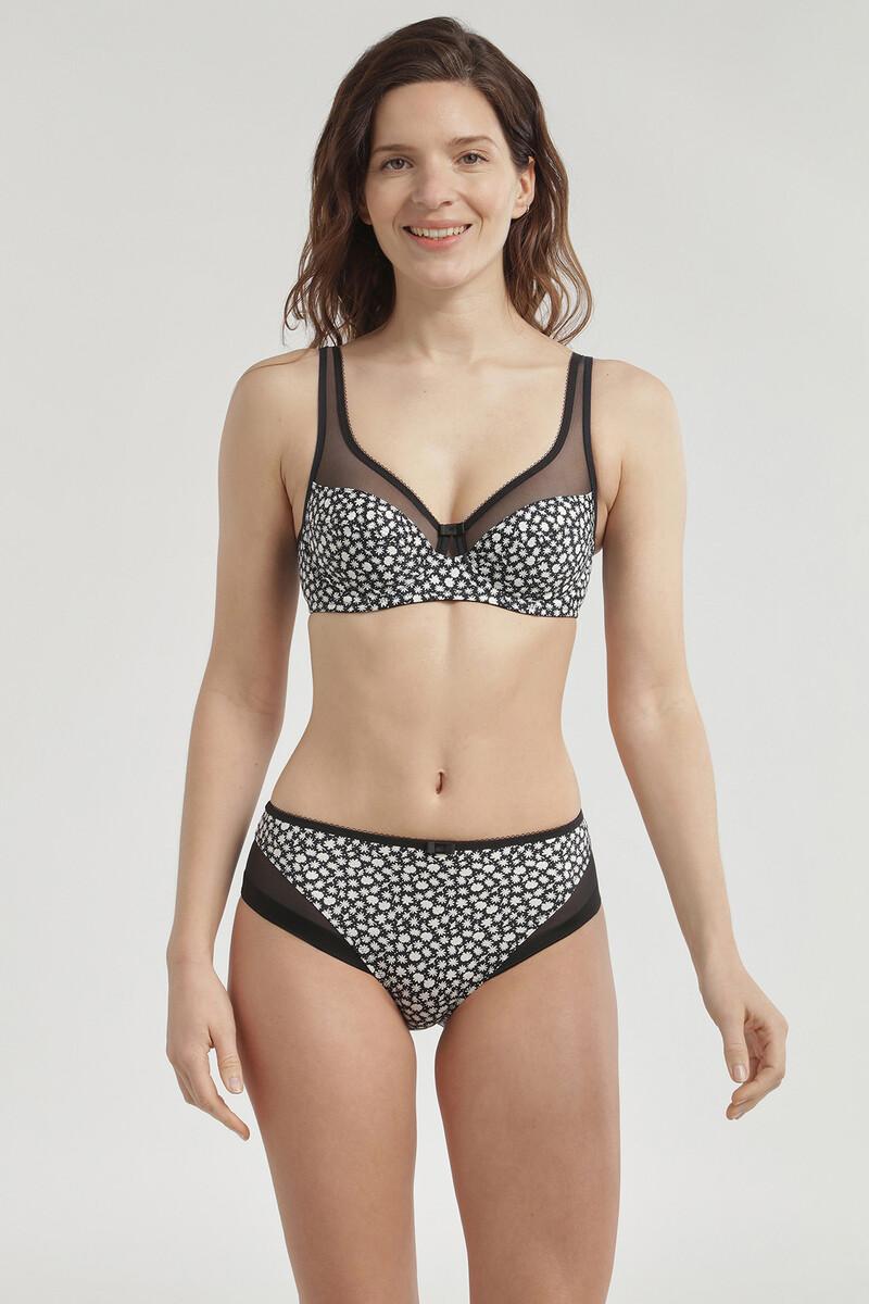 women'secret Braga clásica de suave microfibra y detalles en malla