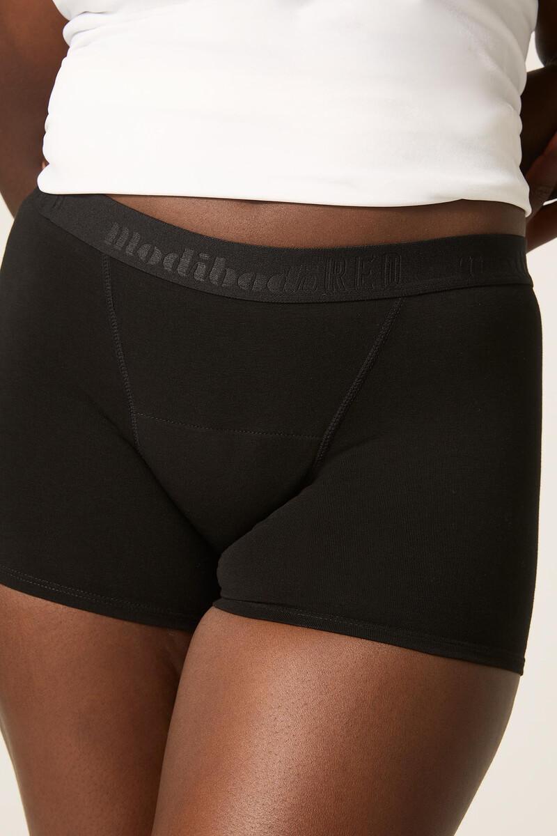 Women'secret Braga Menstrual Adolescente Hipster Boyshort Algodón Orgánico Negra Absorción Súper