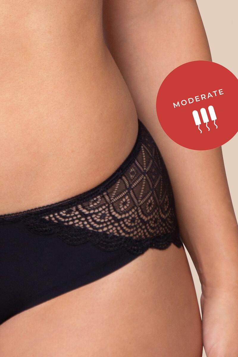 Women'secret Braga Menstrual Bikini Encaje Negra – Absorción Media