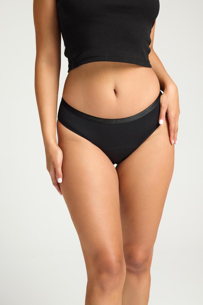 Women'secret Braga Menstrual Clásica Bambú Negra Absorción Ligera Moderada