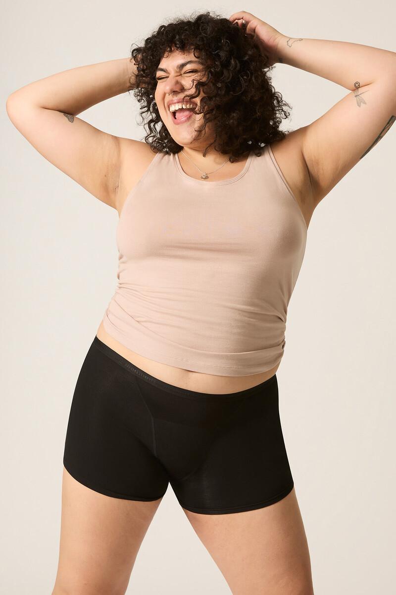 Women'secret Braga Menstrual Clásica Boyshort Bambú Absorción Negra Abundante Noche