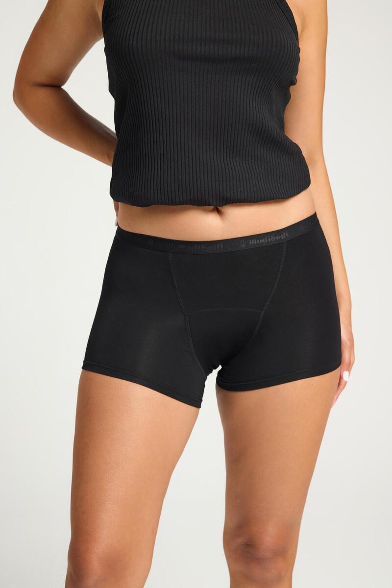 Women'secret Braga Menstrual Clásica Boyshort Bambú Negra Absorción Moderada Abundante