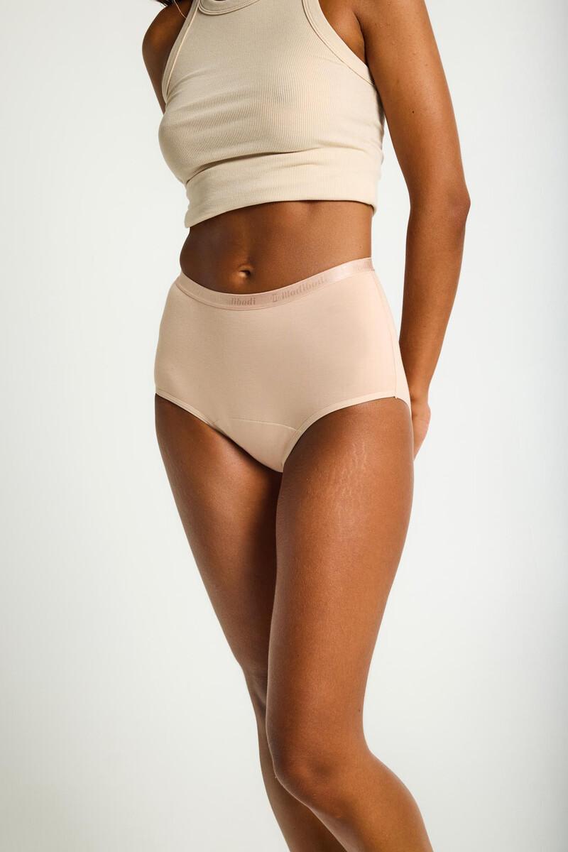Women'secret Braga Menstrual Clásica Brief Alta Bambú Negra Absorción Ligera Moderada