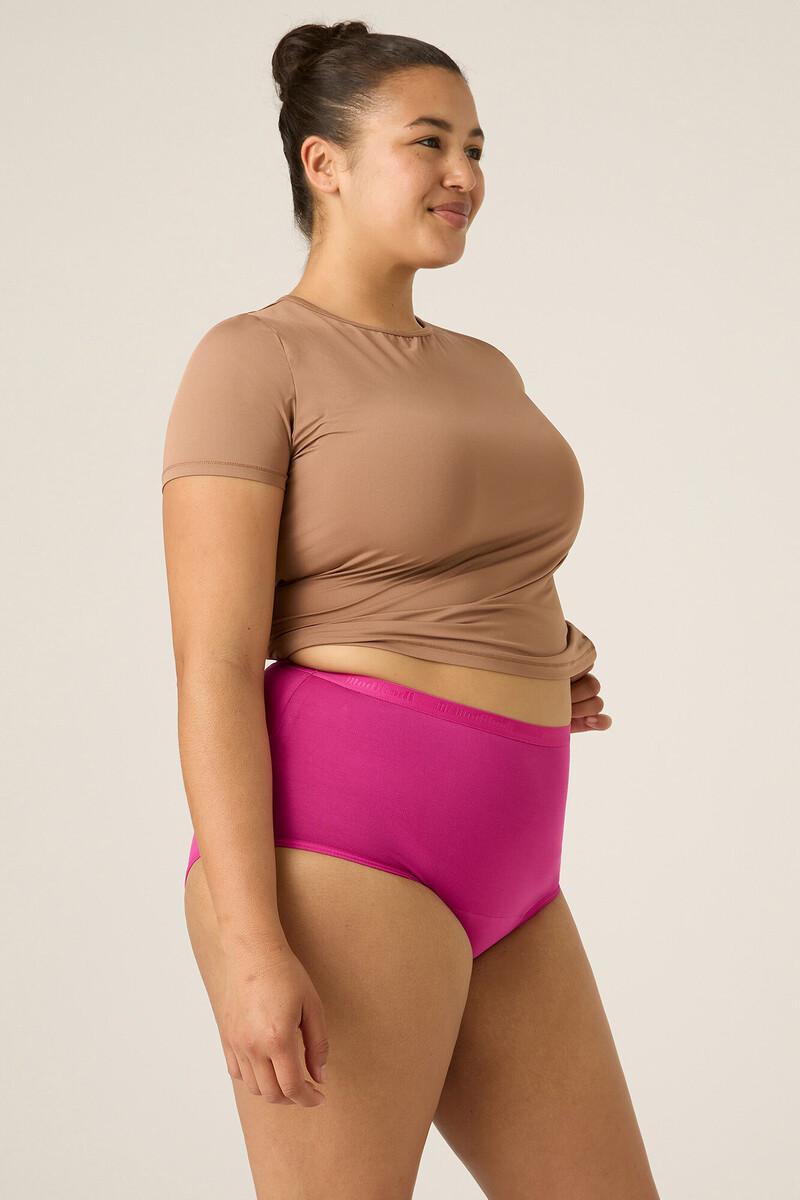 Women'secret Braga Menstrual Clásica Brief Alta Bambú Spring Pink Absorción Abundante Noche