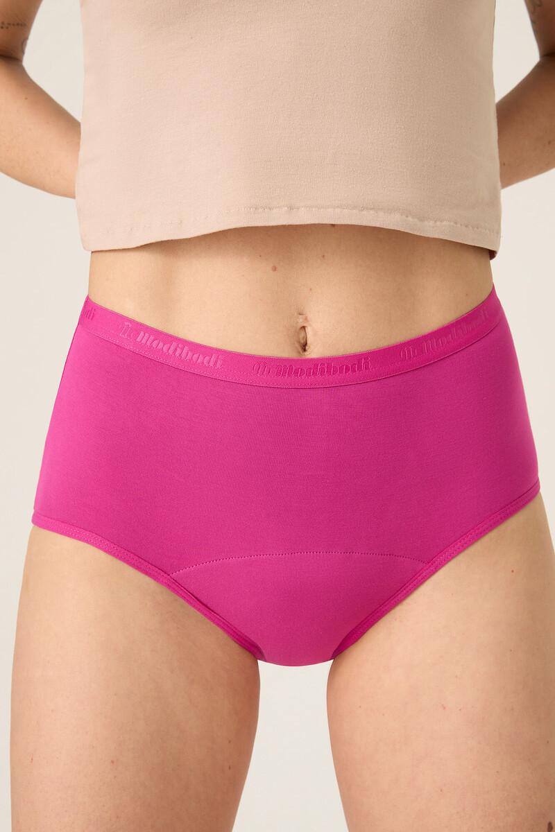 Women'secret Braga Menstrual Clásica Brief Alta Bambú Spring Pink Absorción Abundante Noche