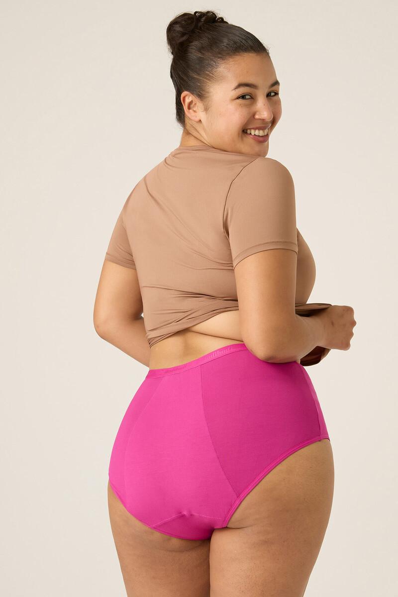 Women'secret Braga Menstrual Clásica Brief Alta Bambú Spring Pink Absorción Abundante Noche