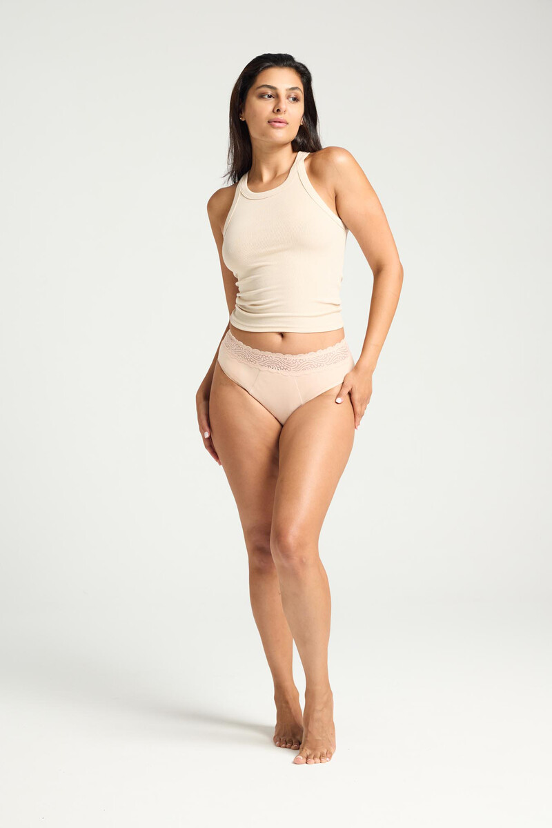 women'secret Braga menstrual encaje alta bambú negra absorción maxi