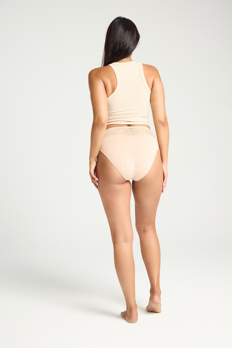 Women'secret Braga Menstrual Encaje Bambú Negra Absorción Moderada Abundante
