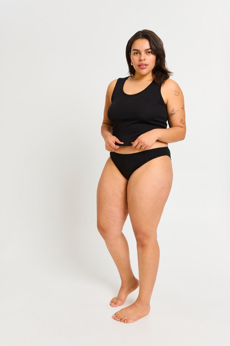women'secret Braga menstrual pierna alta flujo moderado negro