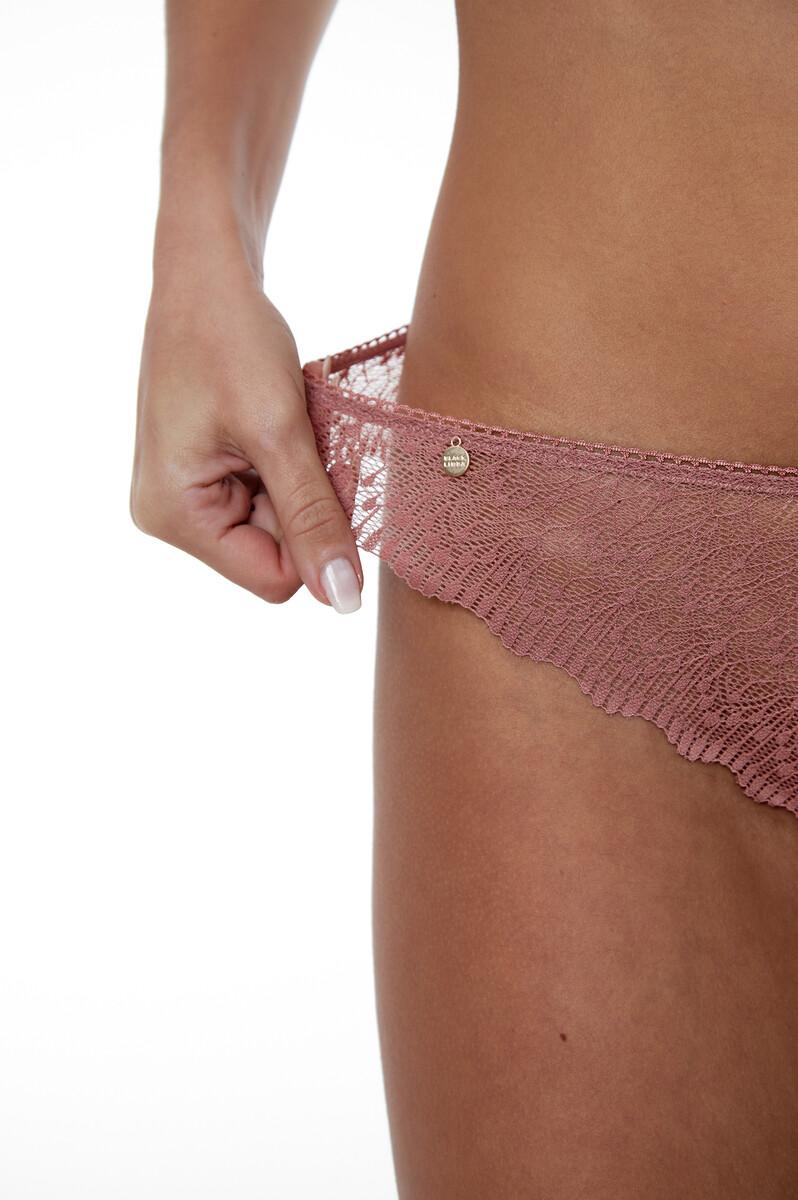 Women'secret Braguita Brasileña De Microfibra Y Encaje Greta Ash Rose