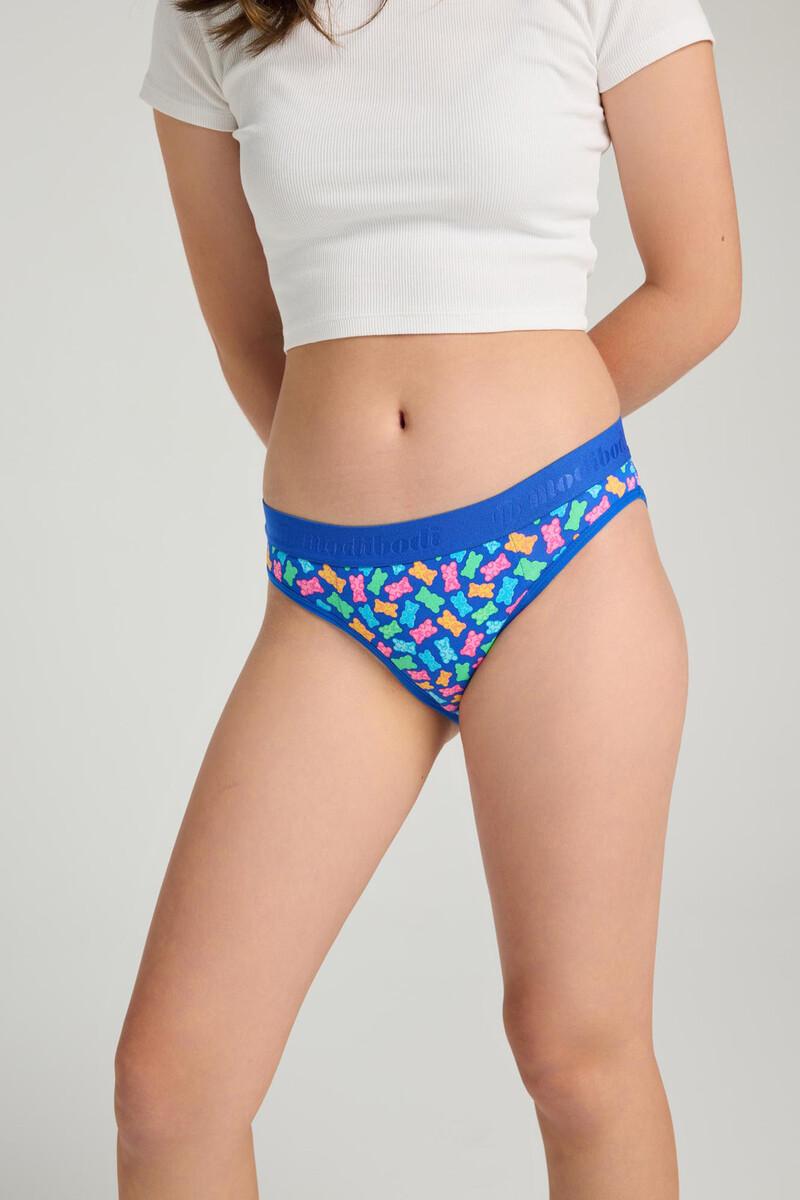 Women'secret Braguita Menstrual Adolescente Hipster Algodón Orgánico Candy Bear Blue Absorción Maxi