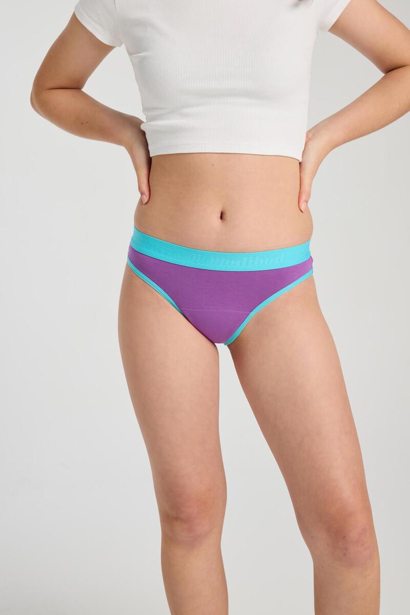 Women'secret Braguita Menstrual Adolescente Hipster Algodón Orgánico Power Purple Absorción Moderada Abundante