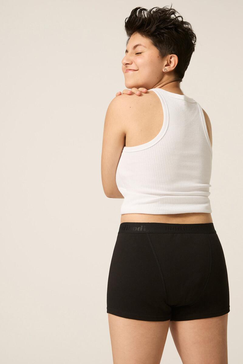 Women'secret Braguita Menstrual Adolescente Hipster Boyshort Algodón Orgánico Negra Absorción Moderada Abundante