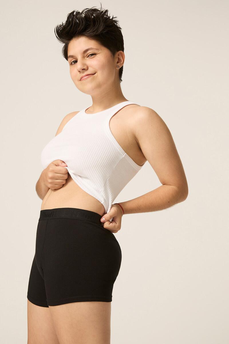 Women'secret Braguita Menstrual Adolescente Hipster Boyshort Algodón Orgánico Negra Absorción Moderada Abundante