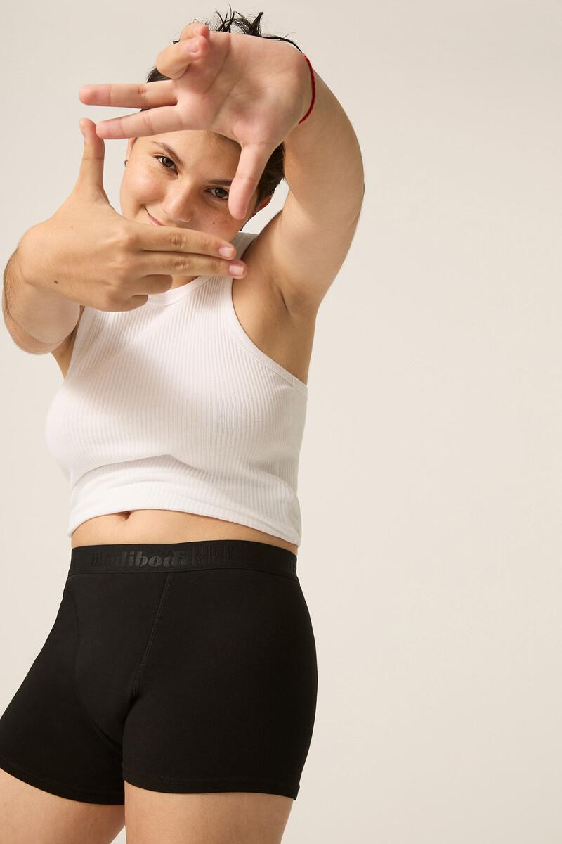 Women'secret Braguita Menstrual Adolescente Hipster Boyshort Algodón Orgánico Negra Absorción Moderada Abundante