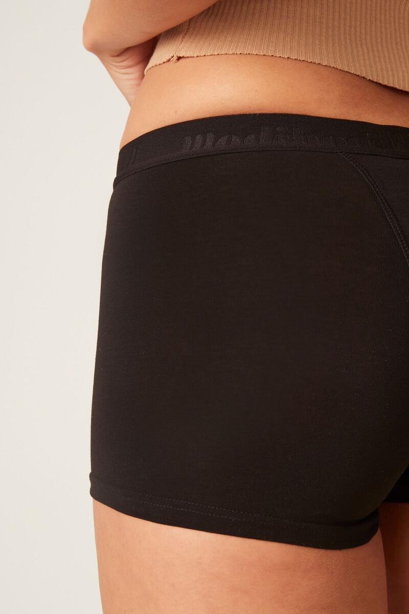 Women'secret Braguita Menstrual Adolescente Hipster Boyshort Algodón Orgánico Negra Absorción Maxi