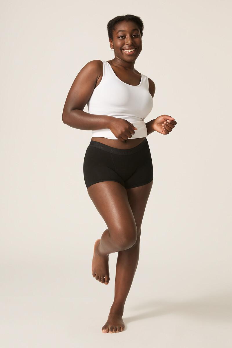 women'secret Braguita menstrual adolescente hipster boyshort algodón orgánico negra absorción maxi