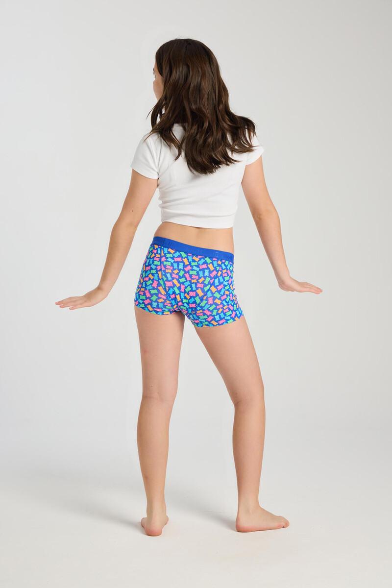 Women'secret Braguita Menstrual Adolescente Hipster Boyshort Algodón Orgánico Candy Bear Blue Absorción Moderada Abundante
