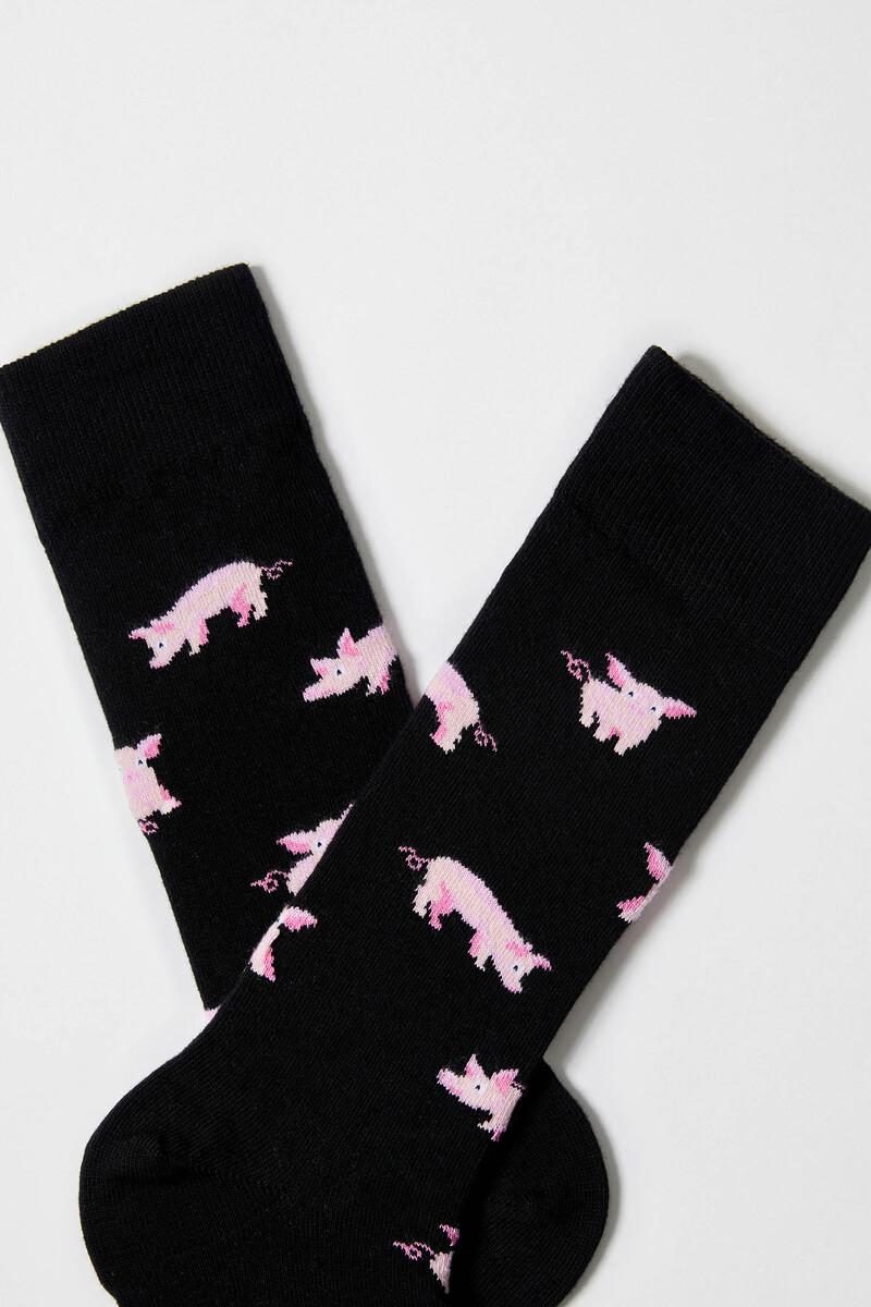 Women'secret Calcetines Altos Besocks De Algodón Orgánico Color Negro