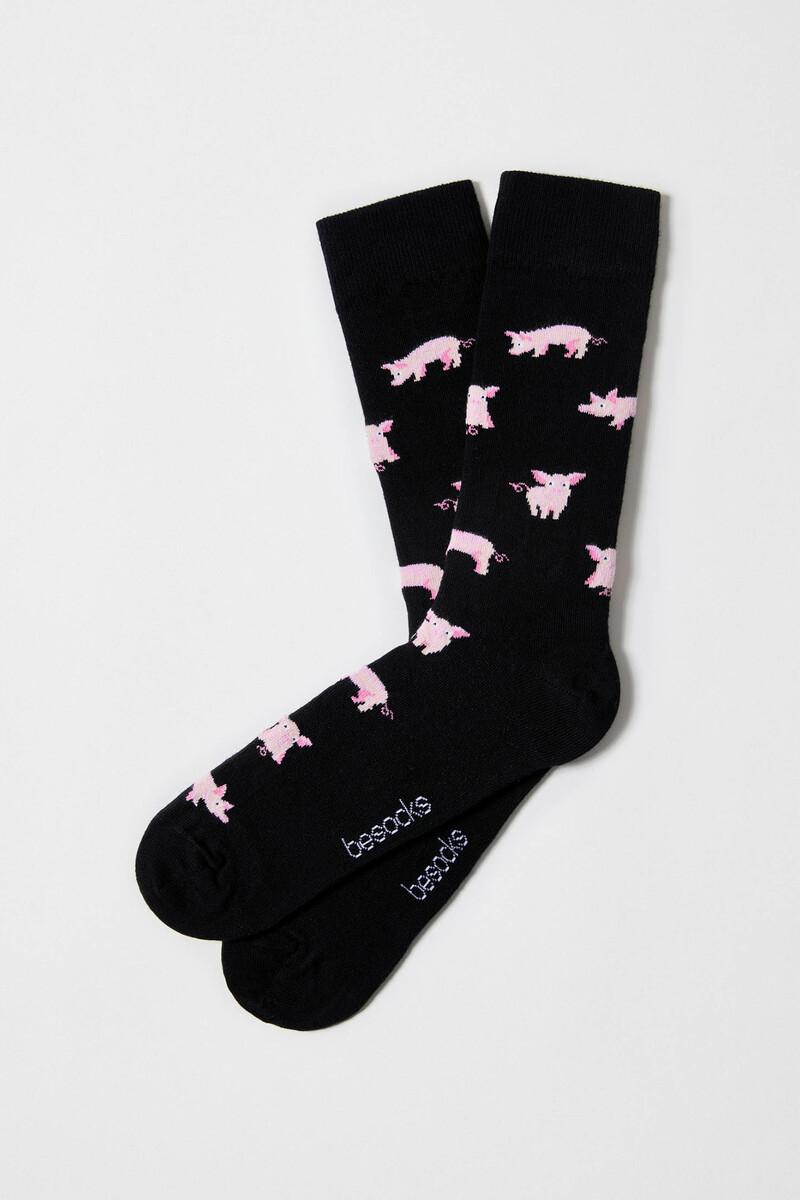 women'secret Calcetines altos Besocks de algodón orgánico color negro